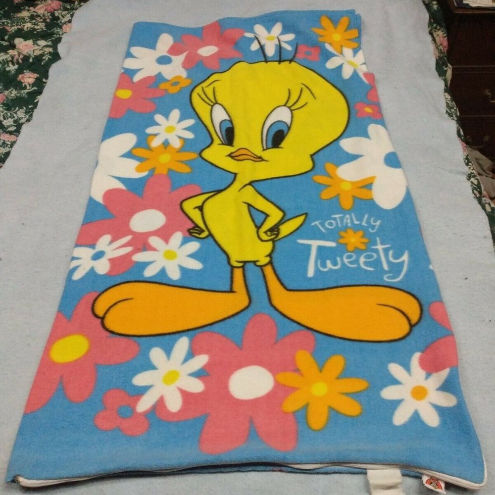 Vintage Tweety Bird Looney Tunes Sleeping Bag Blan